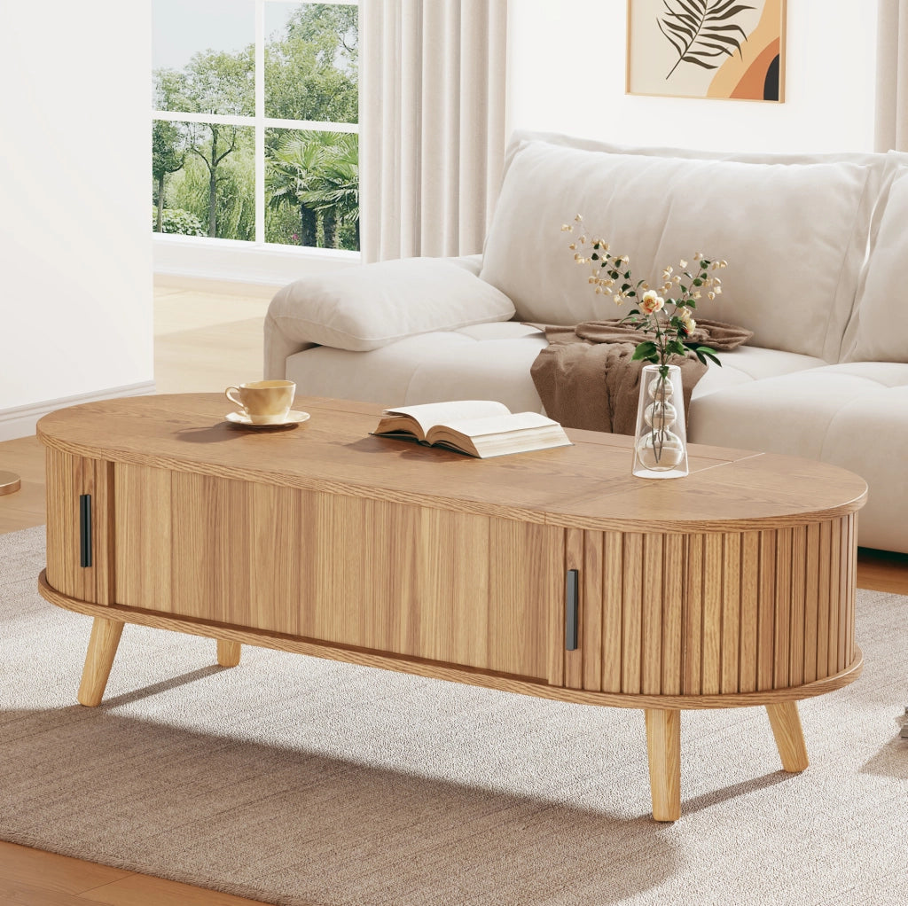 TAVOLO LIVING Regolabile 120x50x39,5 cm MDF Effetto Legno Naturale