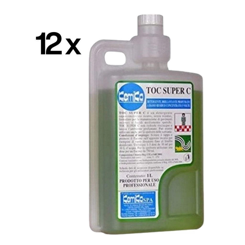 Toc Super C Mela 12 Pezzi x 1 L, Detergente Brillantante Fresco Pavimenti | Kemika