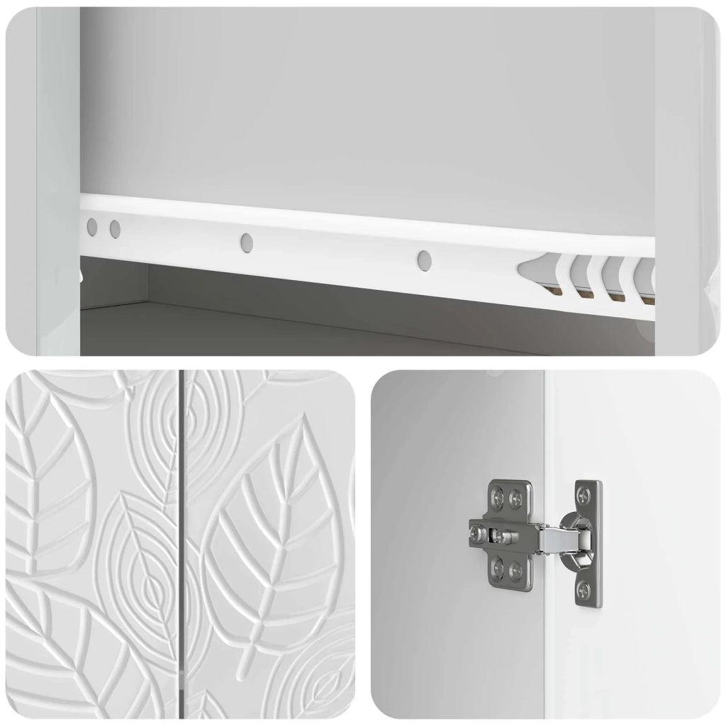Credenza Bianco Lucido 66 x 34,5 x 90 cm Legno ingegnerizzato 895089