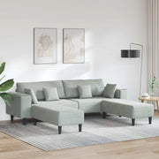 Divano 3 pcs Grigio chiaro 250 x 188 x 76 cm Velluto 3335172