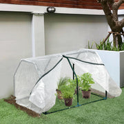 Mini serra ULEVR 99x71x60 cm con struttura in acciaio e copertura in plastica bianca per balcone e terrazza