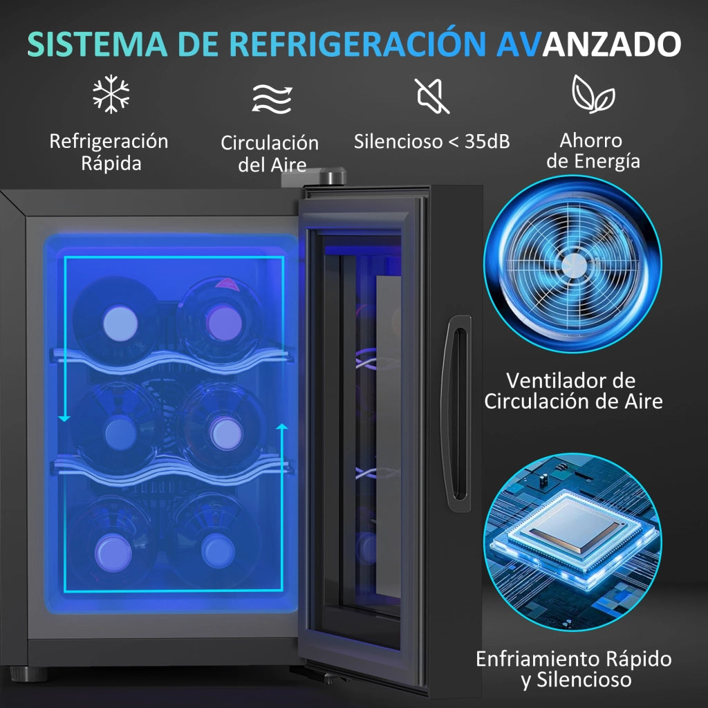 Cantinetta Vino 6 Bottiglie ¨C Xylo ¨C 17L LED Touch Nero