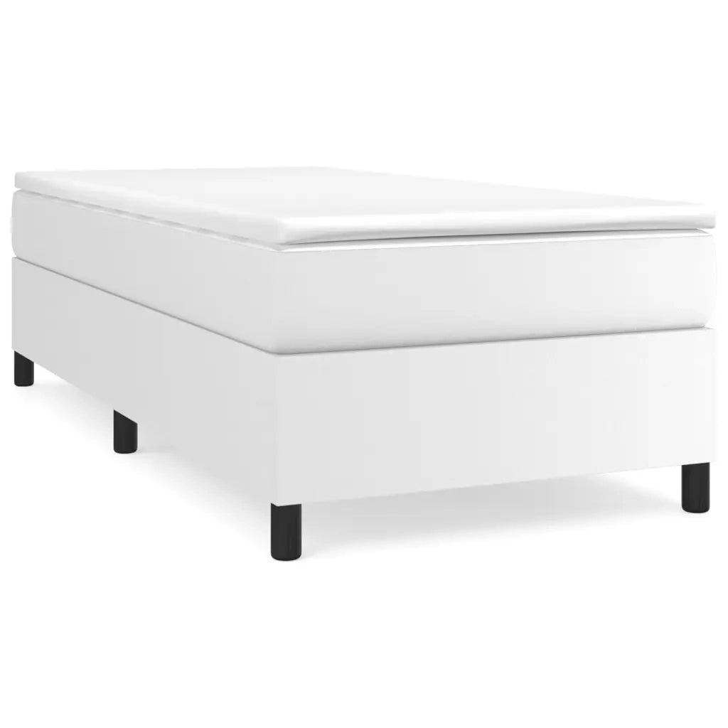 Giroletto a Molle con Materasso-Struttura Letto Bianco 80x200 cm in Similpelle 880921