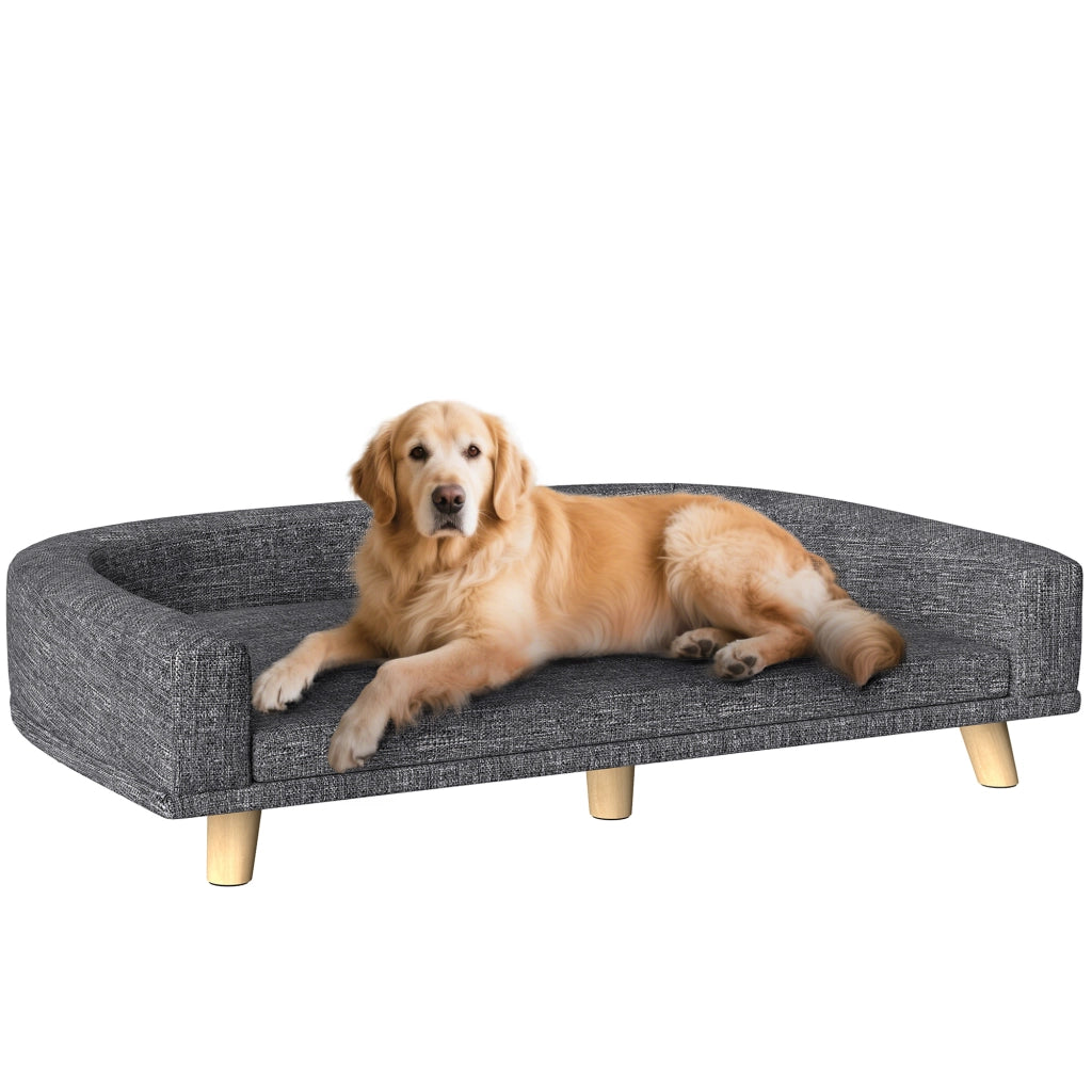 Letto per Cane con Cuscino Lavabile ¨C Zephmum ¨C Grigio Scuro 98x67x25 cm