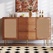CREDENZA 2 ante e 3 cassetti 150x40x90 cm Noce