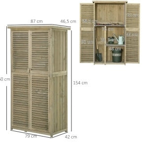 Casetta da Giardino in Legno con Tetto in Asfalto e Ante a Lamelle, 87 x 46,5 x 160 cm, Grigia