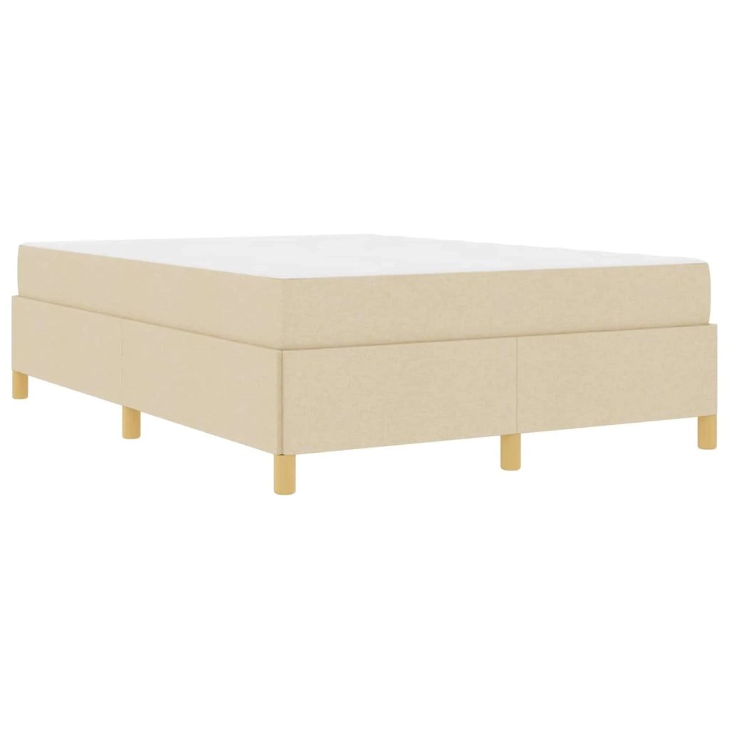 Struttura del letto con materasso Crema 140 x 190 cm Tessuto
