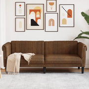 Divano a 3 Posti-Sofa 3 Posti Marrone in Similpelle Scamosciata