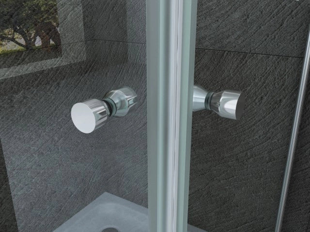 Box doccia due lati battente interno esterno cristallo 8mm trasparente anticalcare h.195 PERLA DOUBLE 80x100 cm,Flacone anticalcare incluso