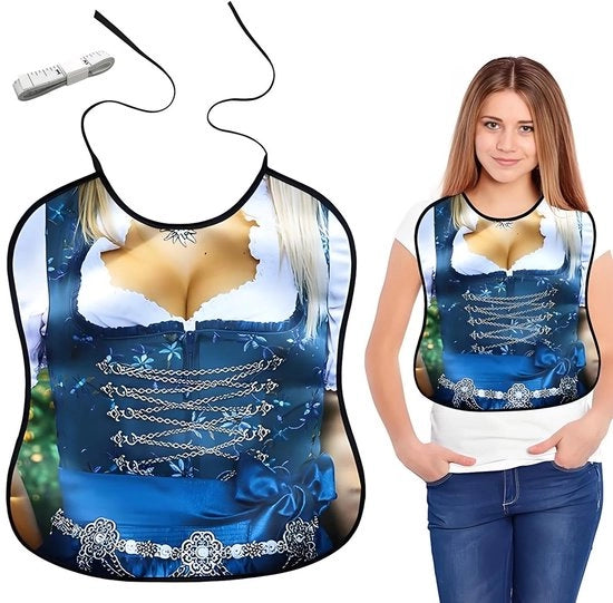 Slabbetji colorati per adulti, divertenti, slabben impermeabili per adulti, divertenti slabben lavabili per adulti, donne, anziani, protettori di abbigliamento divertenti, slabben per regali di festa (blu)
