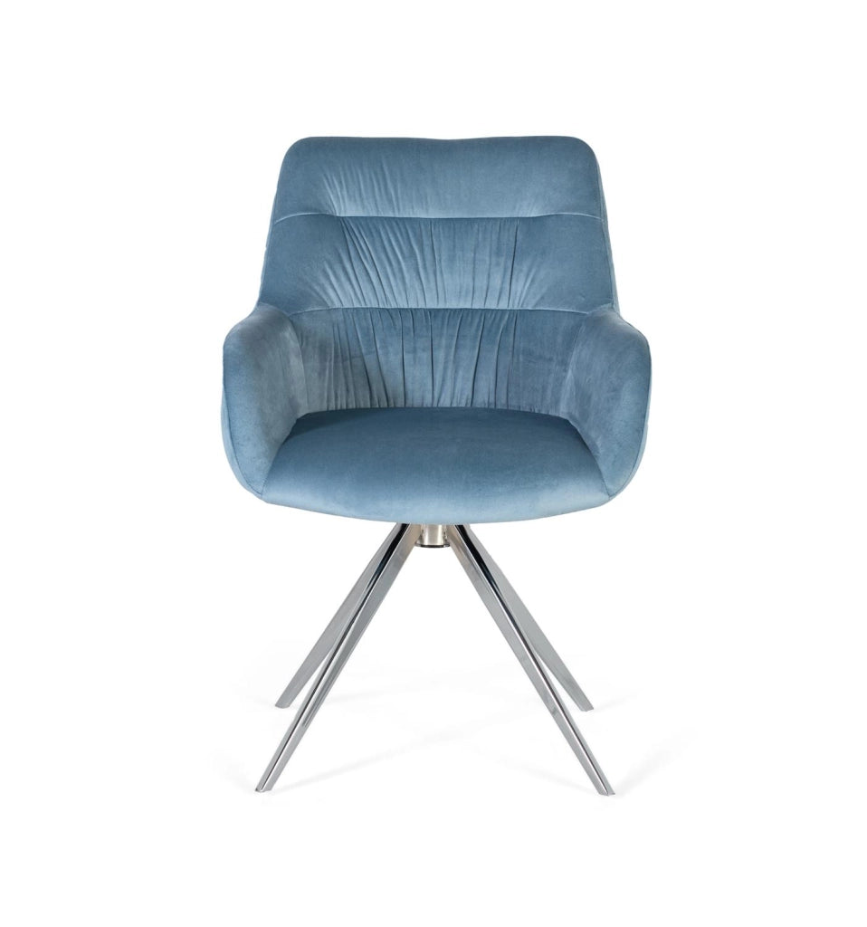 Set di due poltrone rivestite in velluto blu