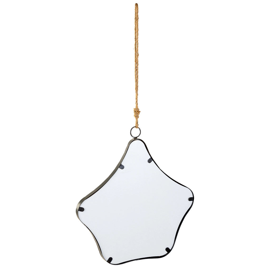 Specchio in metallo e corda marrone 37x3x41,5h
