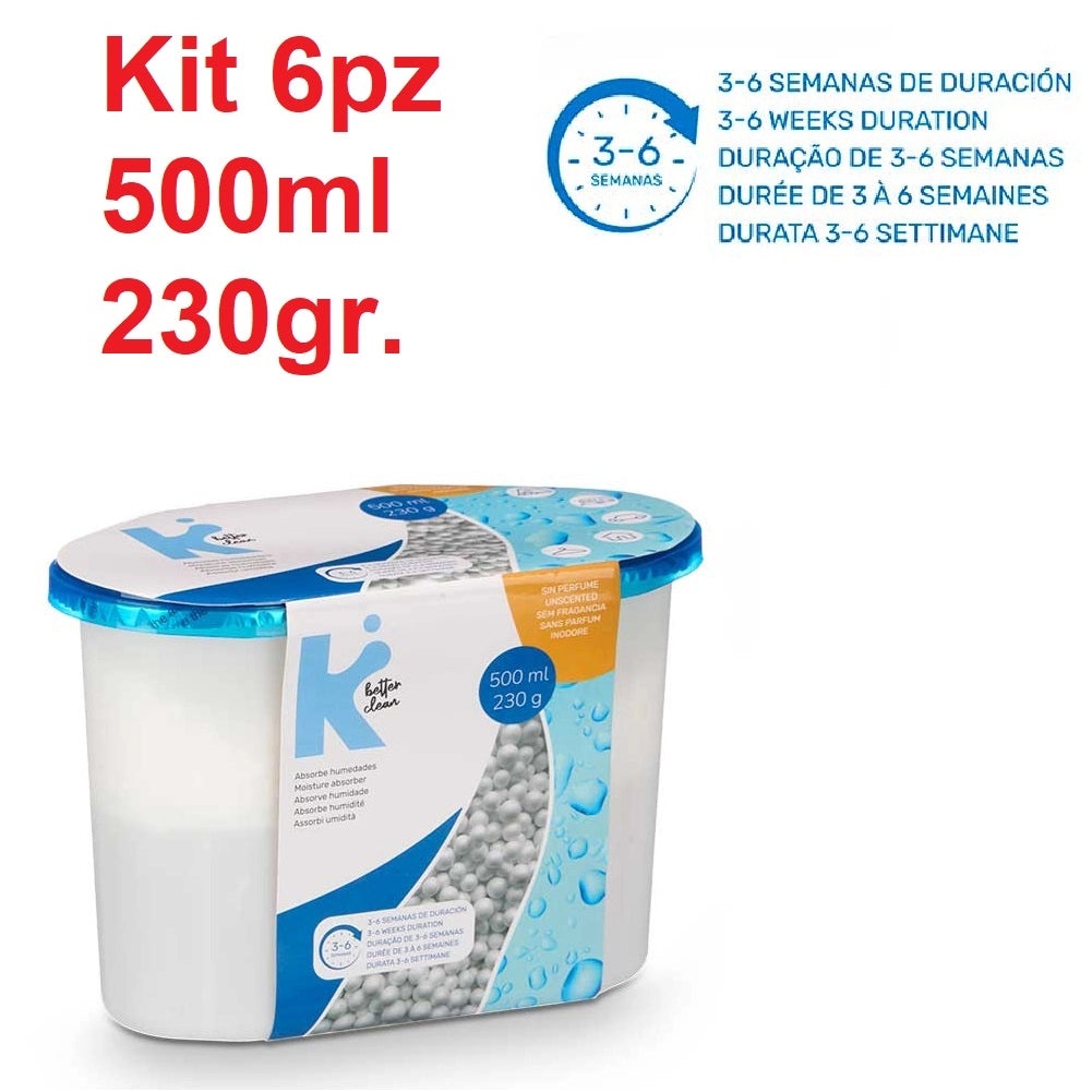 Deumidificatore Casa Portatile 6pz 500ml contro Muffa Assorbi Umidità Aria pura