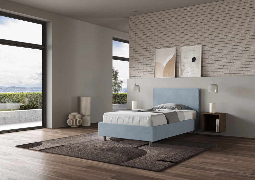 Letto 1 Piazza e Mezzo 120x190 cm con Rete Adele Azzurro
