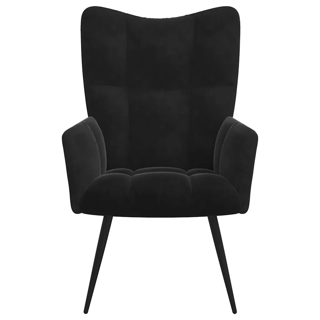 Poltrona Relax Nera in Velluto 328079