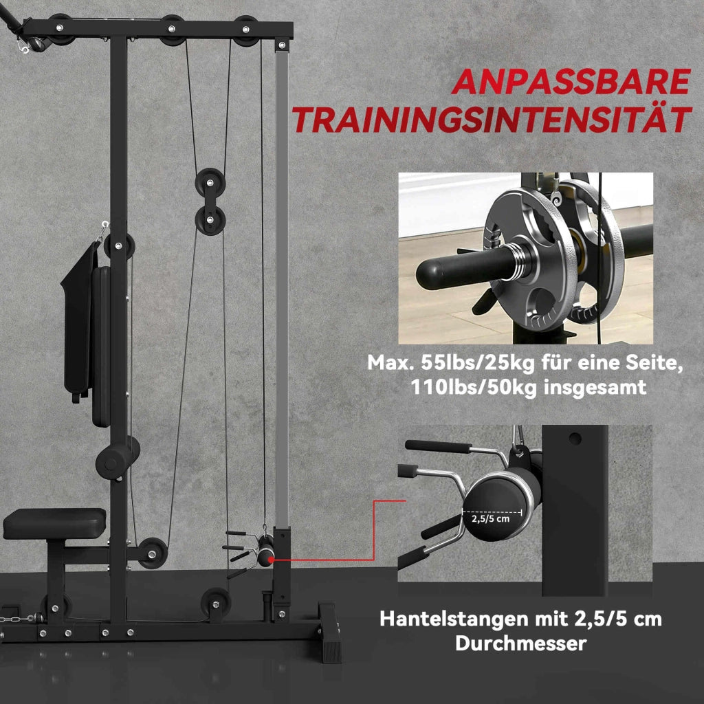 Stazione Fitness per Zuhause ¨C zephmum ¨C Nero, Acciaio e Pelle Sintetica
