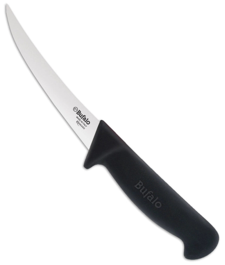 Coltello per Disosso Curvo Lama 13 cm Bufalo S102/13 Manico Nero
