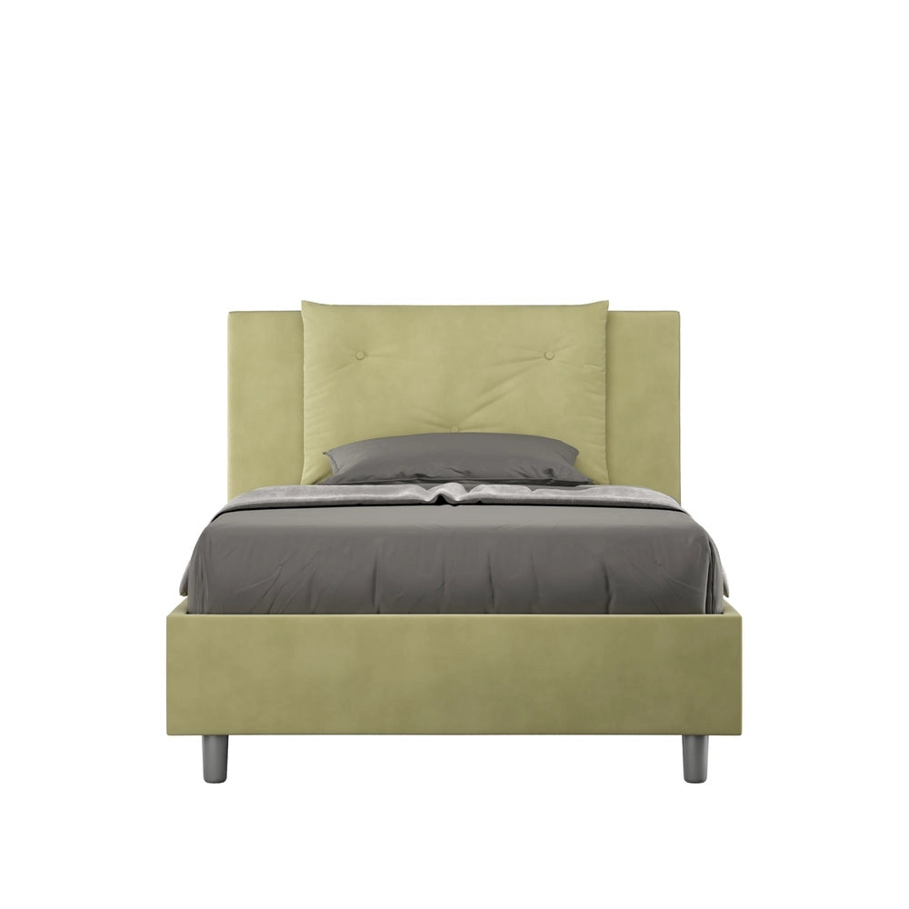 Letto Singolo 80x190 cm con Rete e Contenitore Appia Tè Verde