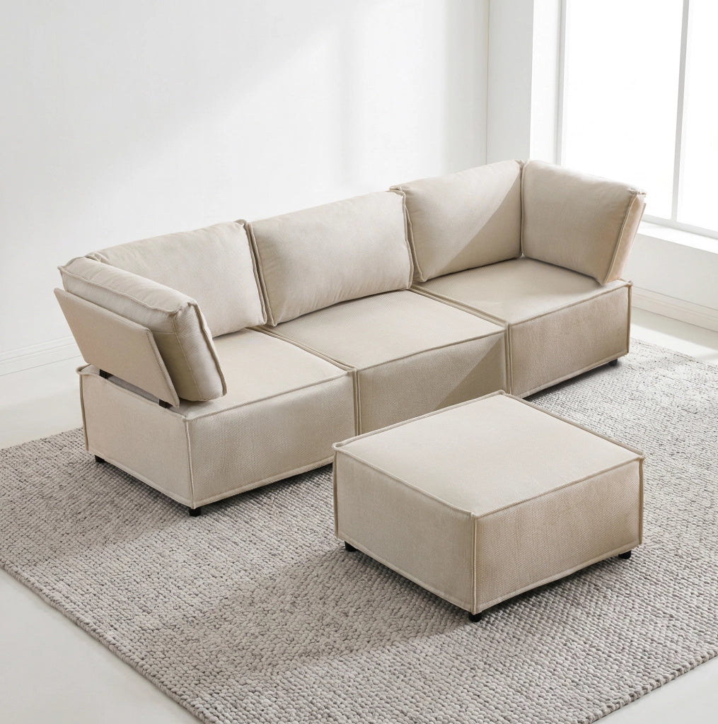 DIVANO Modulare Configurabile 238x154x75 cm Beige