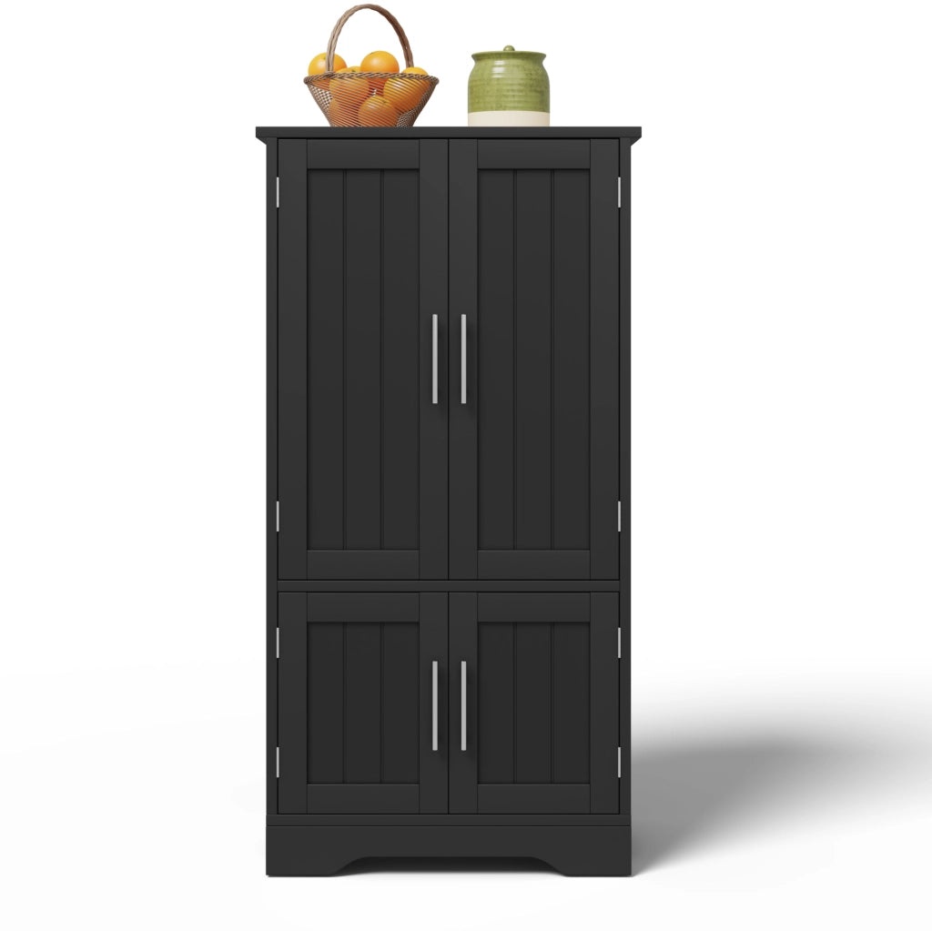 Mobile da cucina 120x60x40 cm nero in MDF, ripiani regolabili e luce LED