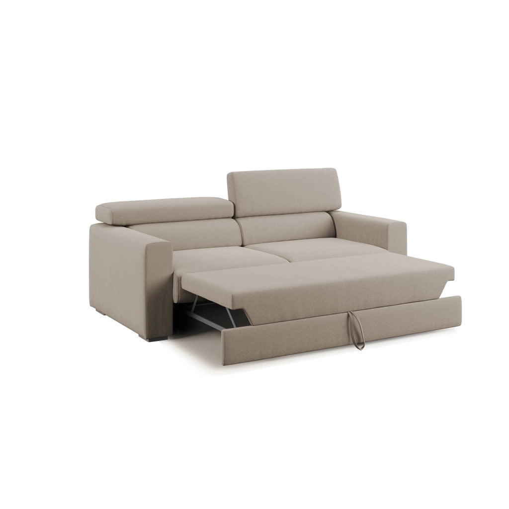 Dylan Divano con pouf estraibile 158 cm beige
