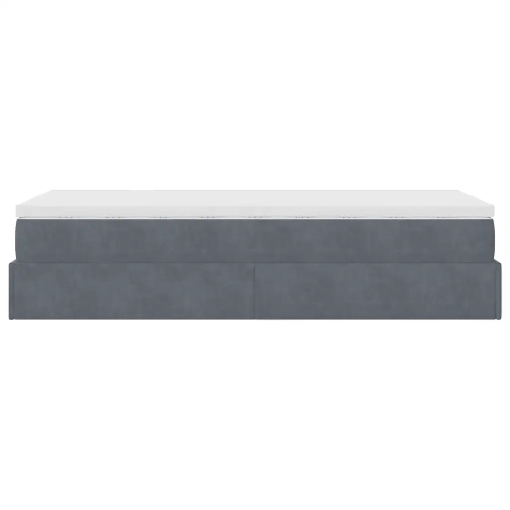 Struttura Letto Pouf con Materasso-Giroletto 180x200 cm in Velluto