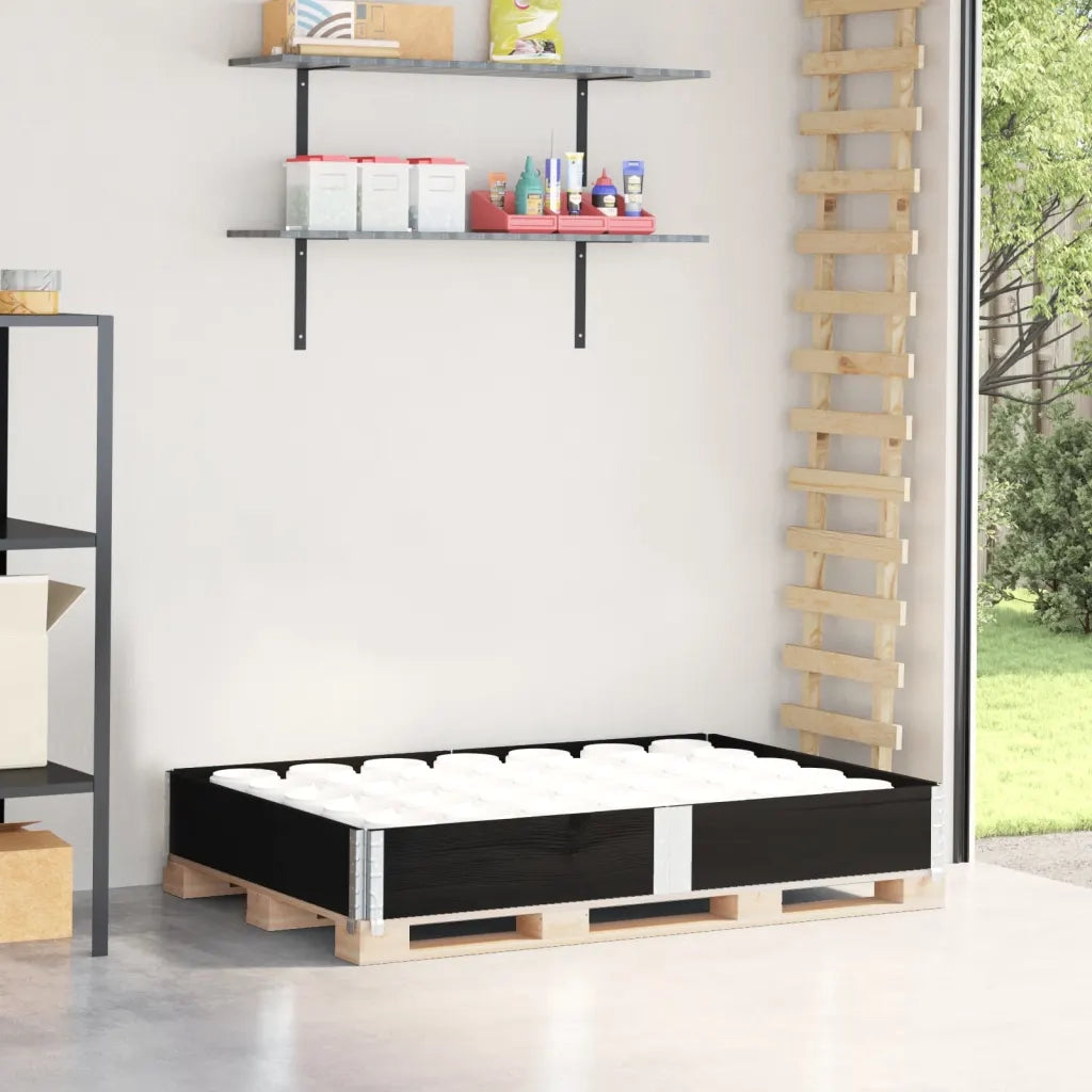 Paretale per Pallet Nero 150x100 cm in Legno Massello di Pino CFW3615480