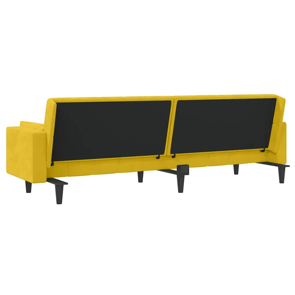 Divano letto | Sof¨¤ letto | Letto singolo a 2 Posti con 2 Cuscini Giallo in Velluto