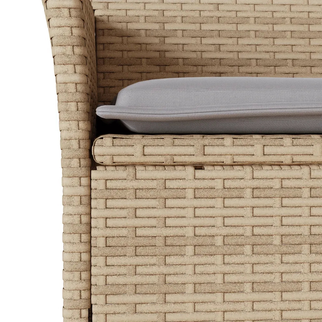 Set da Pranzo da Giardino 3 pz | Set Salotto da Giardino con Cuscini Polyrattan e Vetro