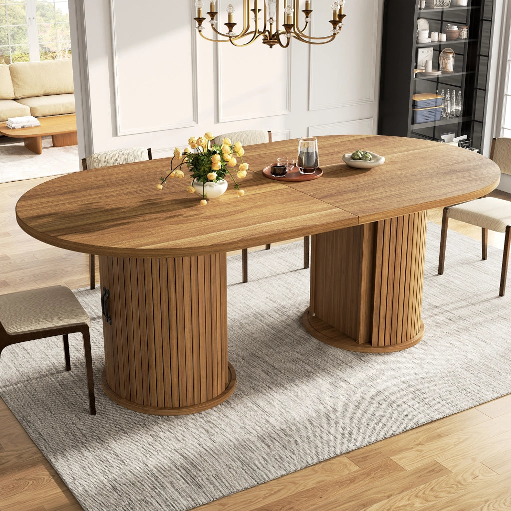 TAVOLO Allungabile 150-190x80x75 cm MDF Marrone Scuro con vano portaoggetti