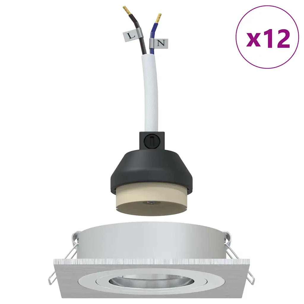 Spotlight 12 pz Argento 9 x 9 x 2 cm Alluminio CFW4172383