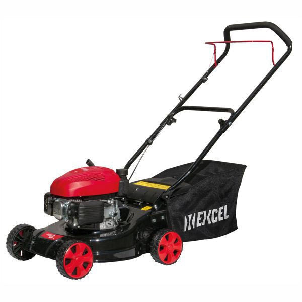 Excel 10348 Rasaerba a Scoppio 79,6 cc Larghezza di Taglio 41 cm Sacco da 40 Litri Telaio in Acciaio colore Nero