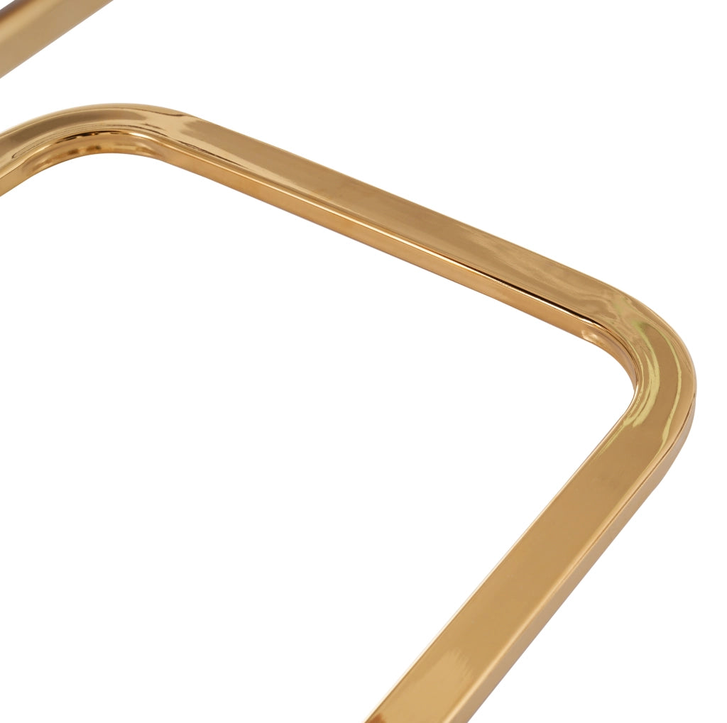 Set di 4 sedie da pranzo in velluto beige con schienale a rombi e gambe in metallo