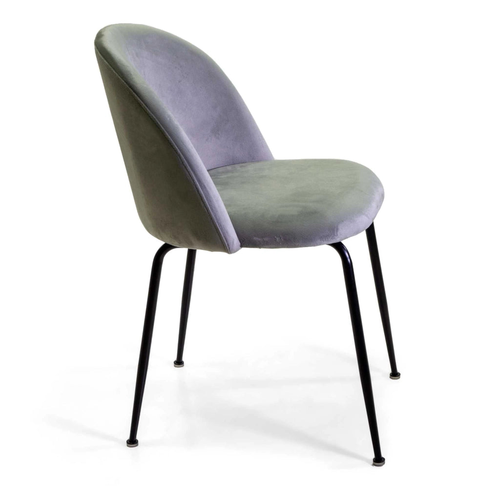 Sedia Sammi 50x57xh47/77,5 cm in Tessuto Velluto Grigio/Nero