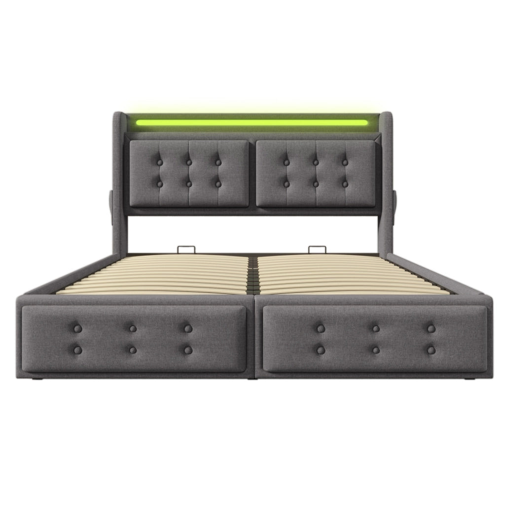 Letto imbottito 160x200 con testiera LED