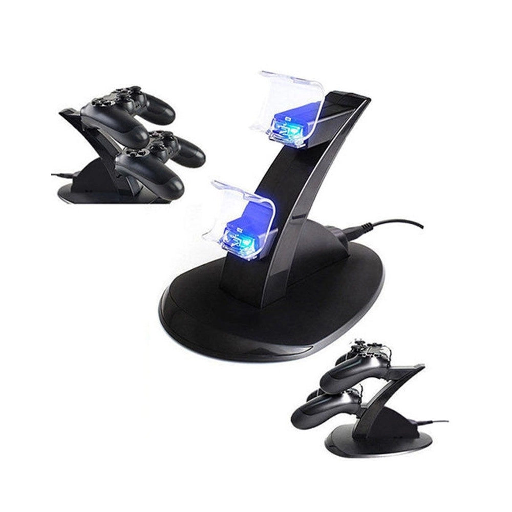 Trade Shop - Doppio Caricatore Joypad Playstation 4 Controller Ps4 Dualshock 2 Micro Usb -