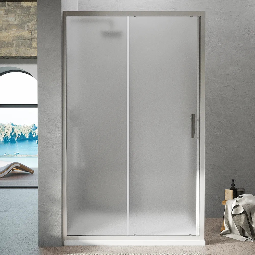 Box doccia angolare 105x90cm vetro stampato, con apertura scorrevole e parete fissa h190cm | Tenerife