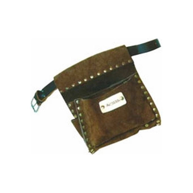Mass Borsa Carpentiere 3 Tasche in Pelle Prima Scelta Extra Morbida Borchiata colore Marrone