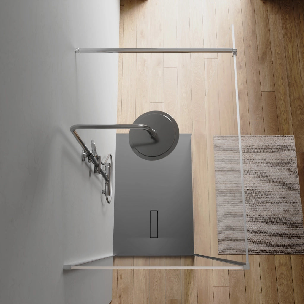 Doppio walk-in cromato 80x140 cm vetro 8mm trasparente anticalcare h200 | Keros