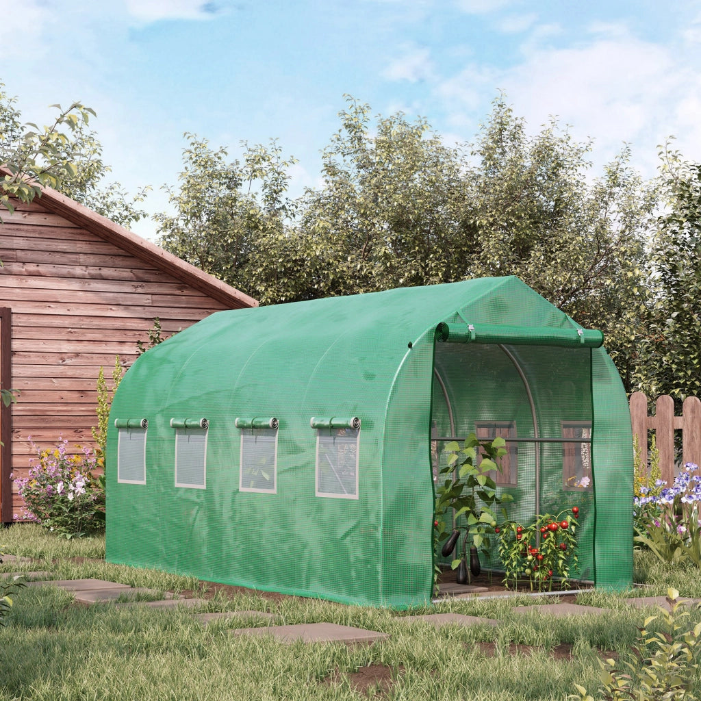 Serra Tunnel da Giardino ¨C Xylo ¨C 4x2x2m Verde con 8 Finestre in Rete