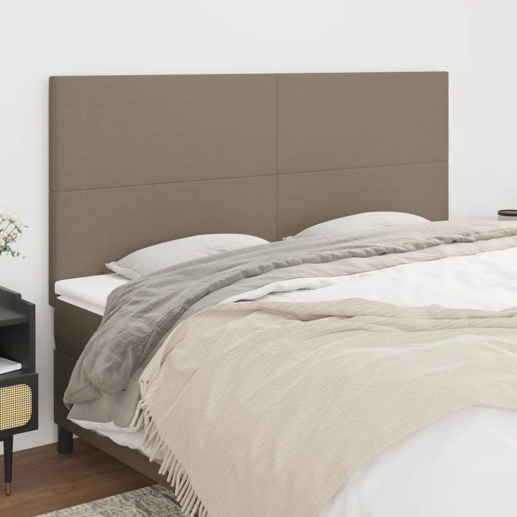Testiera | Testata per letto Tortora 200x5x118/128 cm Tessuto
