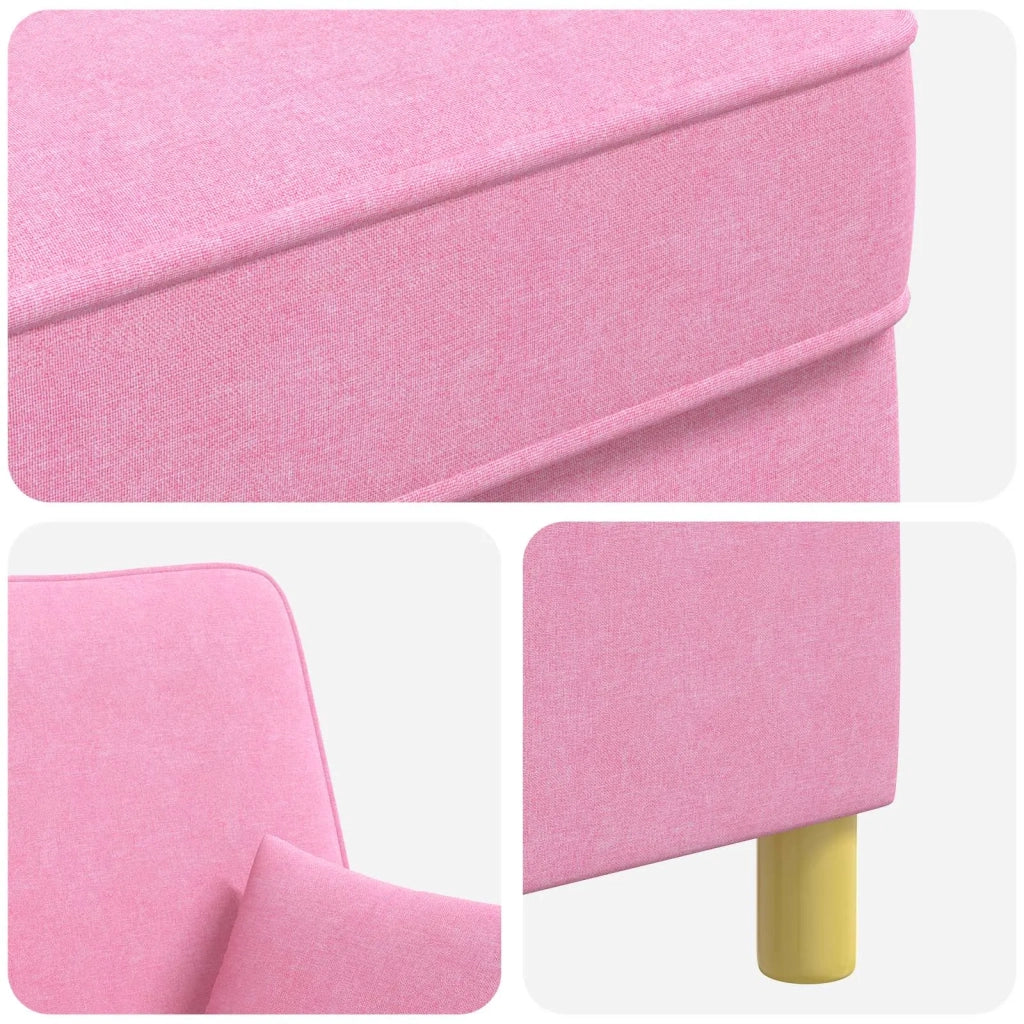 Poltrona XL con Cuscini Rosa Tessuto 42043494