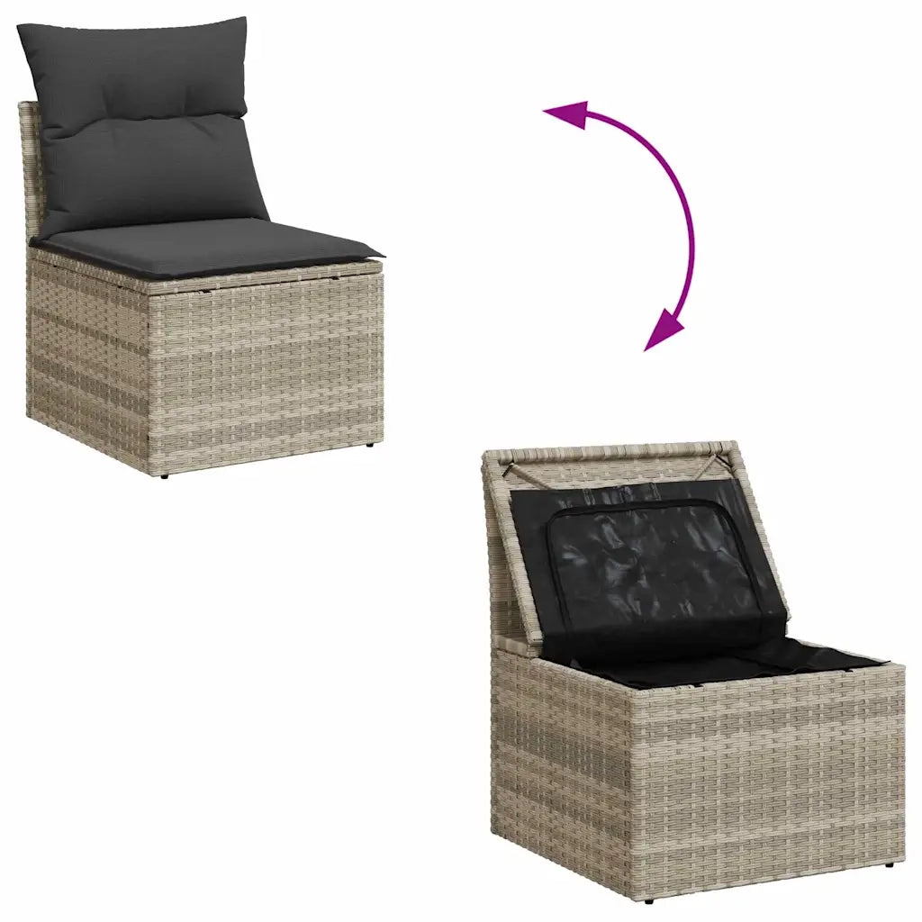 Set Divano da Giardino 3 pcs Grigio chiaro polyrattan 3355251