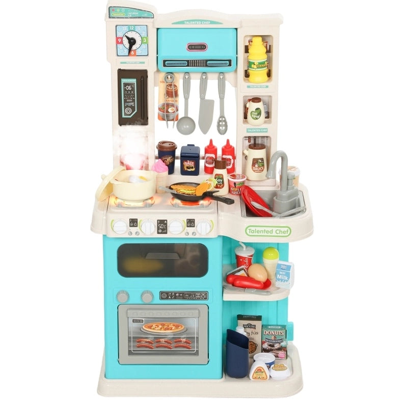 Cucina giocattolo 44,5x24x79 cm in plastica verde con suoni e acqua –