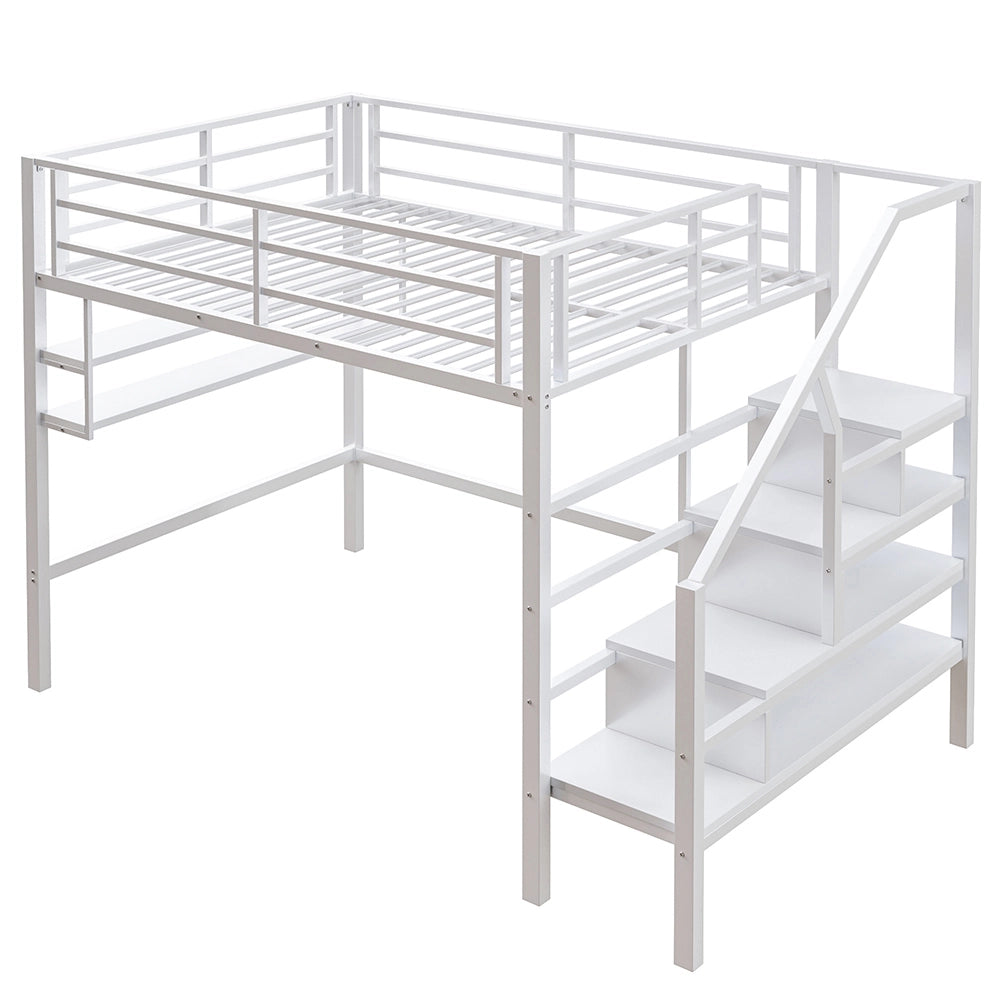 Letto a castello 140x200cm - Xylo - bianco, spazio vestizione, ripiani