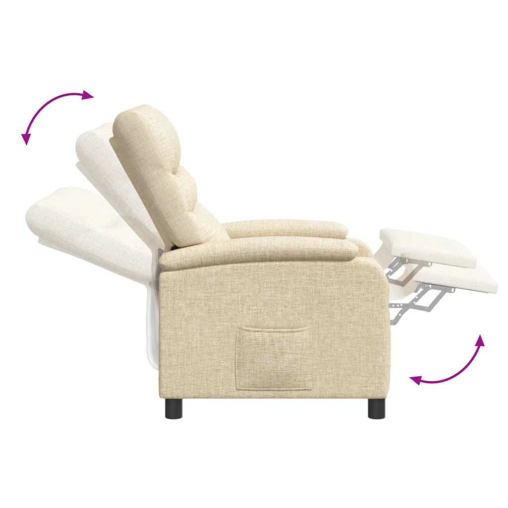 Poltrona Massaggiante Crema Tessuto 42034916