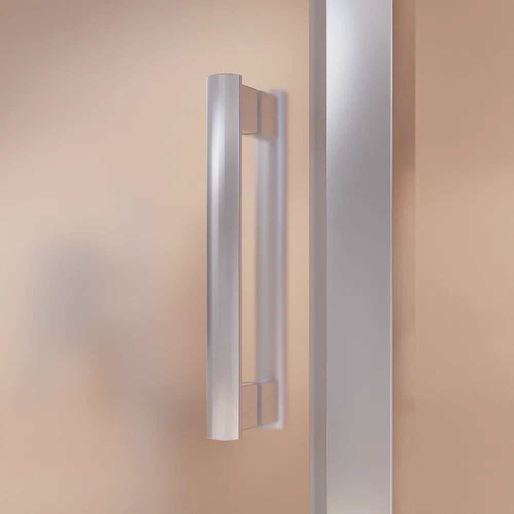 Box doccia 3 lati cromato 80x140x80cm vetro 6mm opaco con porta scorrevole e doppia parete fissa h170cm | Sicily