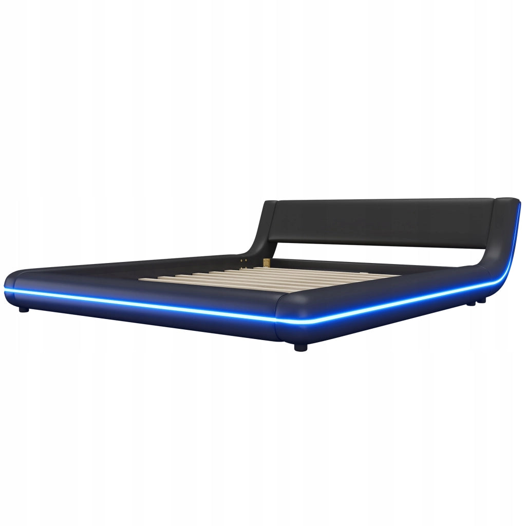 Letto basso - Xylo - 160x200 - Nero - Luci LED
