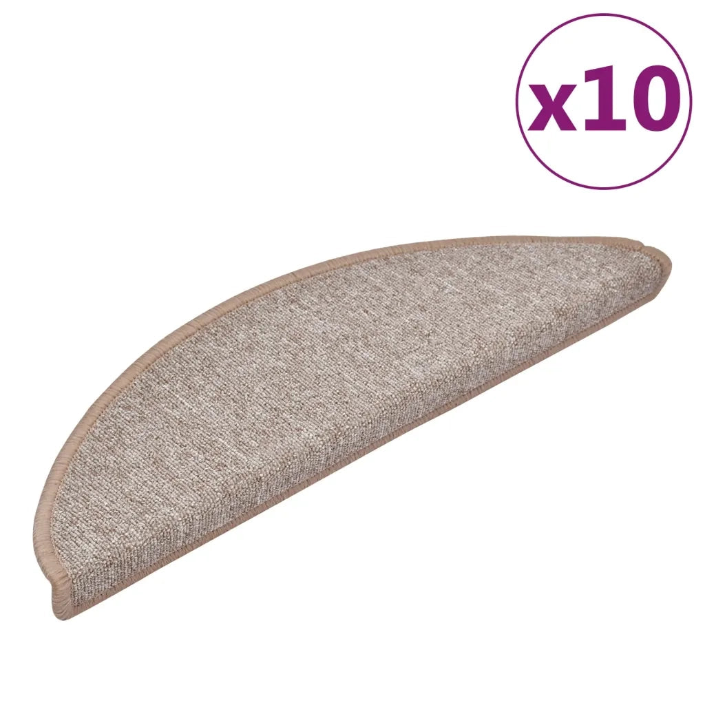 Tappetini per scale 10 pz | Gradini per Scale 56x17x3 cm Marrone chiaro Semicircolari