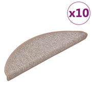 Tappetini per scale 10 pz | Gradini per Scale 56x17x3 cm Marrone chiaro Semicircolari